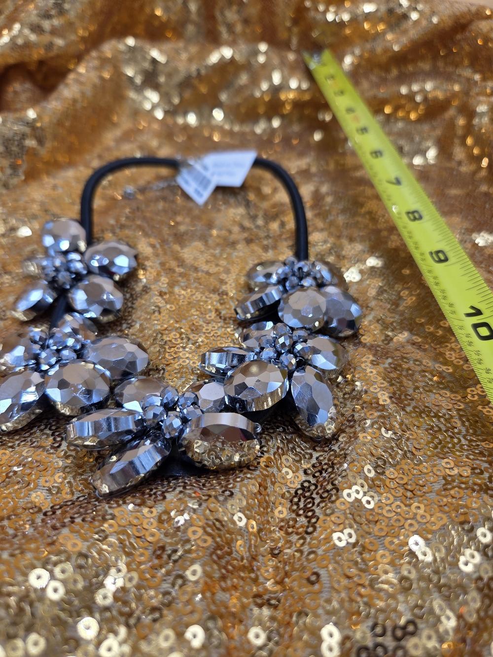Statement Crystal Floral Bib Necklace in Silver